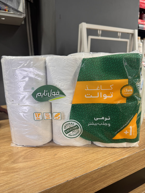 دستمال کاغذی توالت 4 لایه 12 عددی فول تایم