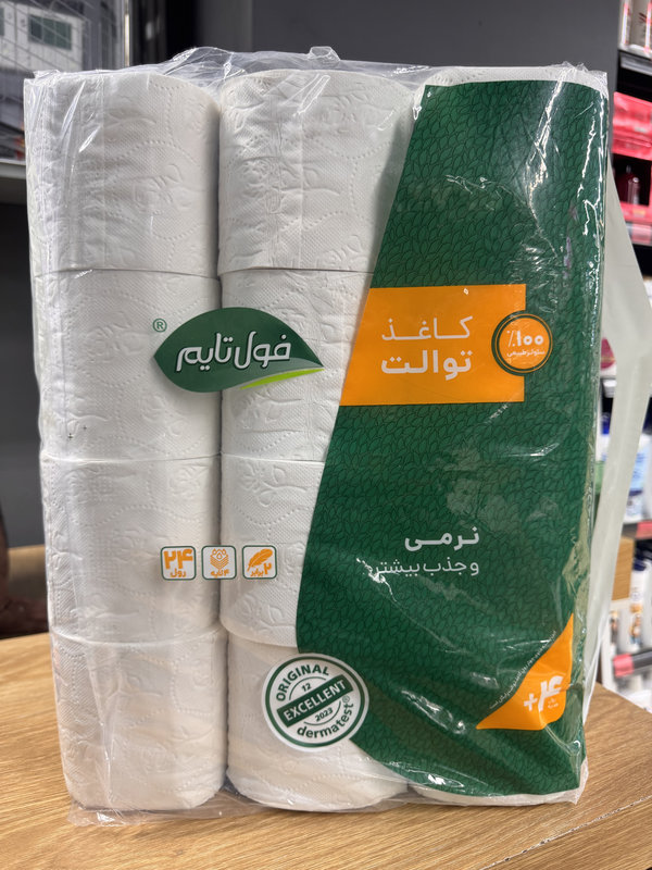 دستمال کاغذی توالت 4 لایه 24 رول  فول تایم